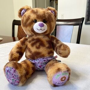 Build A Bear Girl Scout Cookie Coconut Carmel Bear Stuffed Plush 15"